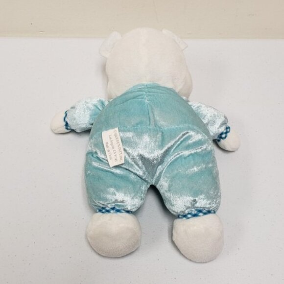 Hugfun 11" Blue White Baseball Teddy Bear Baby Rattle Stuffed Animal Plush - Picture 2 of 6